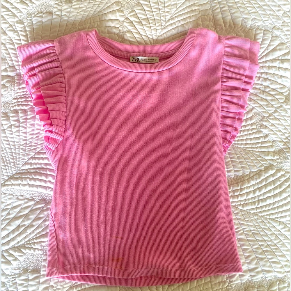 ZARA Pink Ruffle Shirt